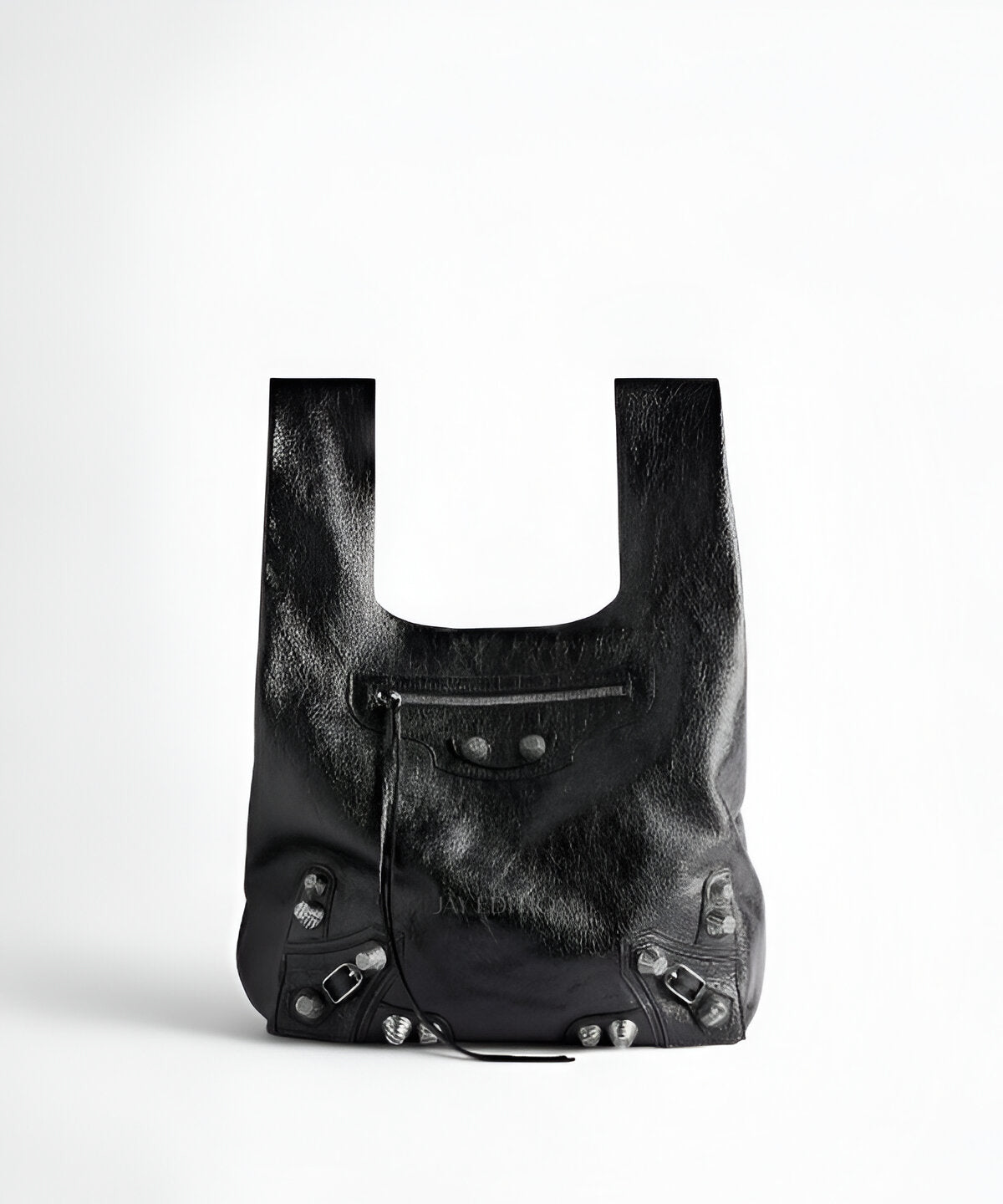 발렌시아가 르 카골 맨 쇼퍼백 구조적인 직사각형 디자인 빈티지 가죽 스타일 넉넉한 수납공간과 숄더 스트랩 디테일