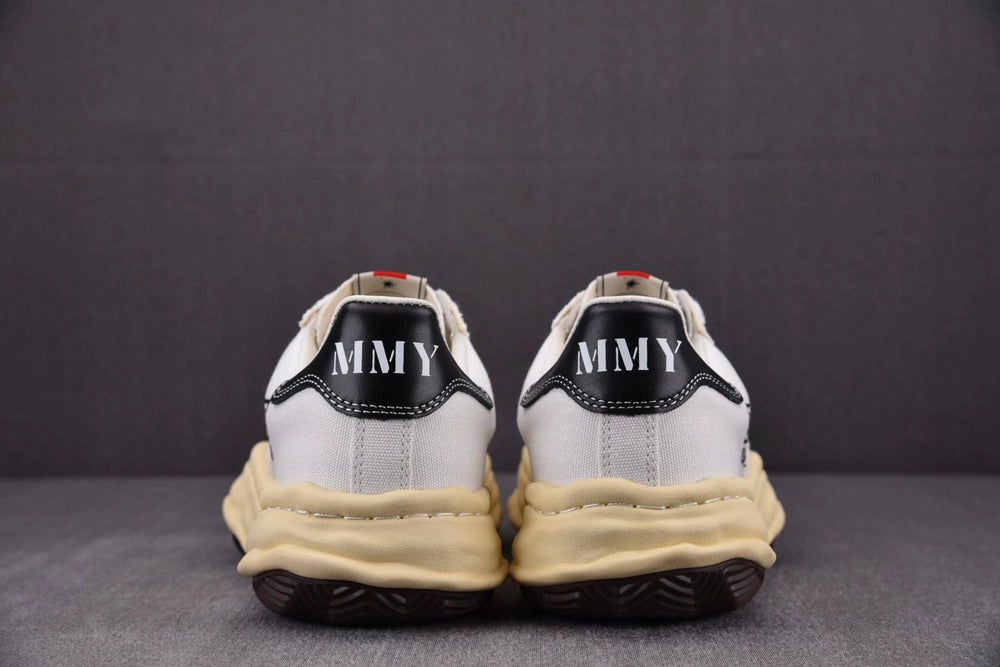 메종 미하라 야스히로 블레이키 VL OG 솔 캔버스 로우탑 스니커즈 화이트