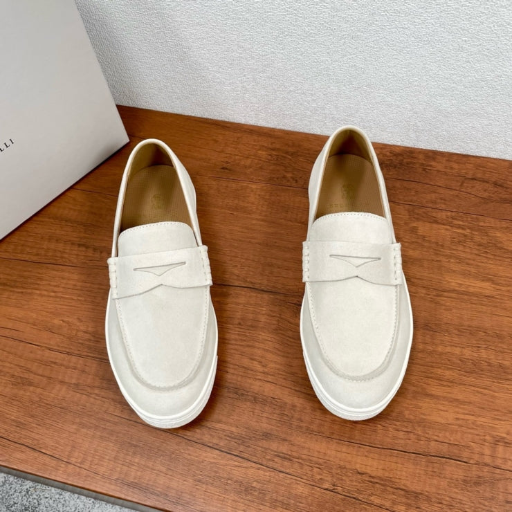 브루넬로쿠치넬리 스웨이드 로퍼 베이지