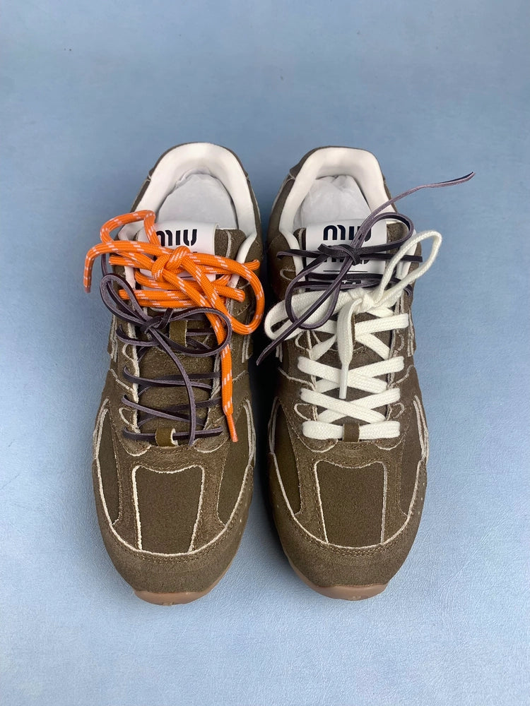 뉴발란스 x 미우 미우 530 스웨이드 메쉬 스니커즈 시나몬