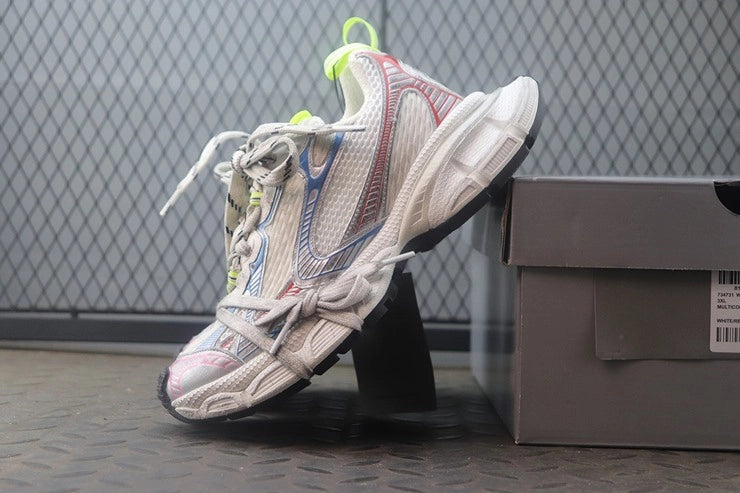 발렌시아가 3XL 화이트 레드 블루 스니커즈