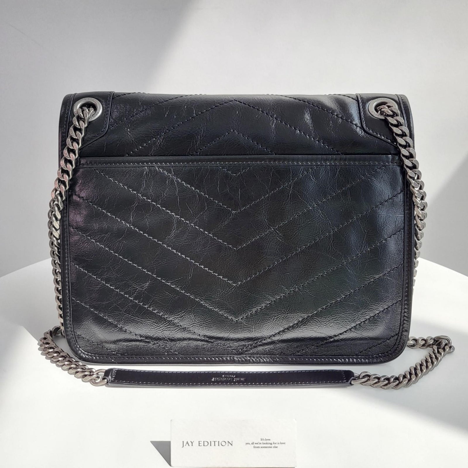 생로랑 니키백 미디움 빈티지 레더