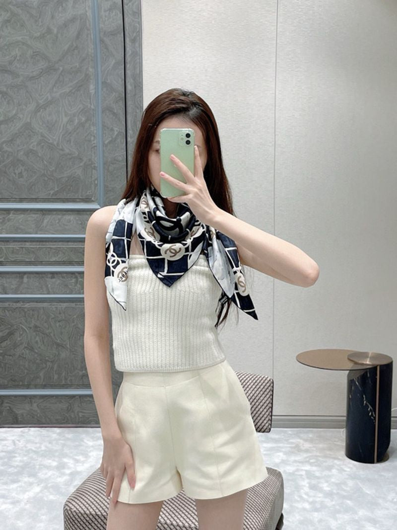 샤넬 까멜리아 스카프 실크 스카프