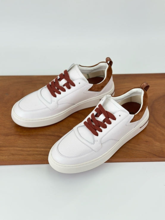 로로피아나 뉴포트 워크 스니커즈 화이트 블랙베리