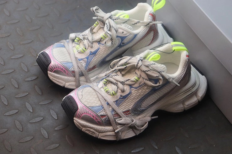 발렌시아가 3XL 화이트 레드 블루 스니커즈