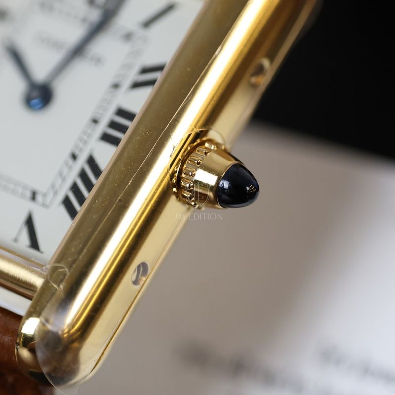 까르띠에 탱크 루이 옐로우골드 브라운스트랩