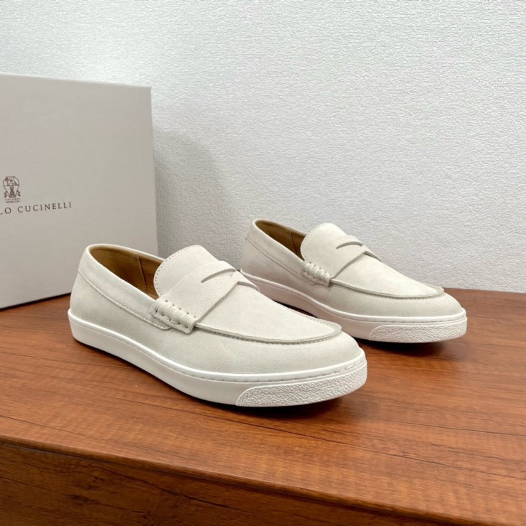 브루넬로쿠치넬리 스웨이드 로퍼 베이지