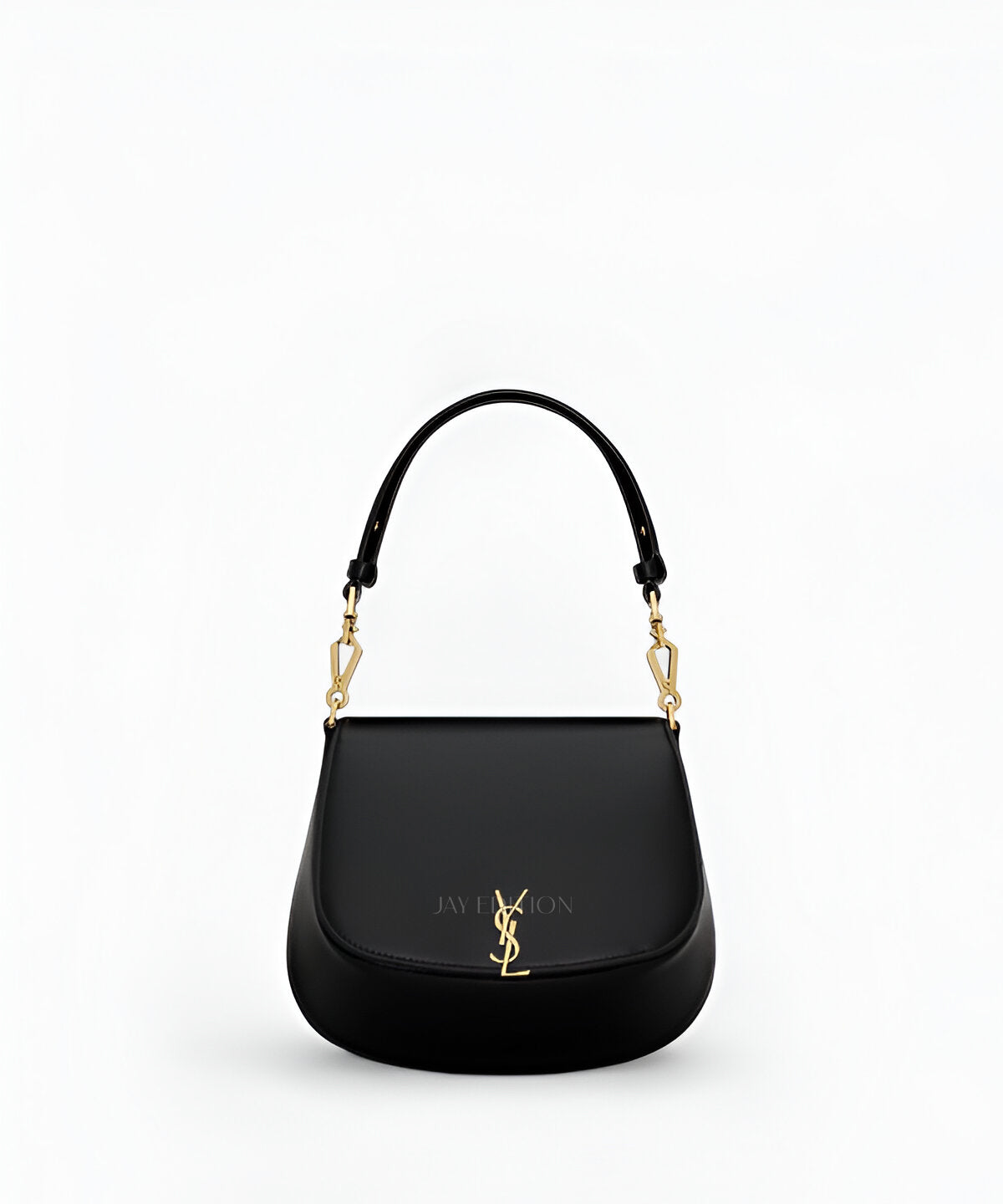 생로랑 볼테르 탑 핸들 백 복스 미니 블랙 복스 가죽 플랩 클로저 YSL 로고 탑 핸들 & 숄더 스트랩 겸용 미니백 디자인