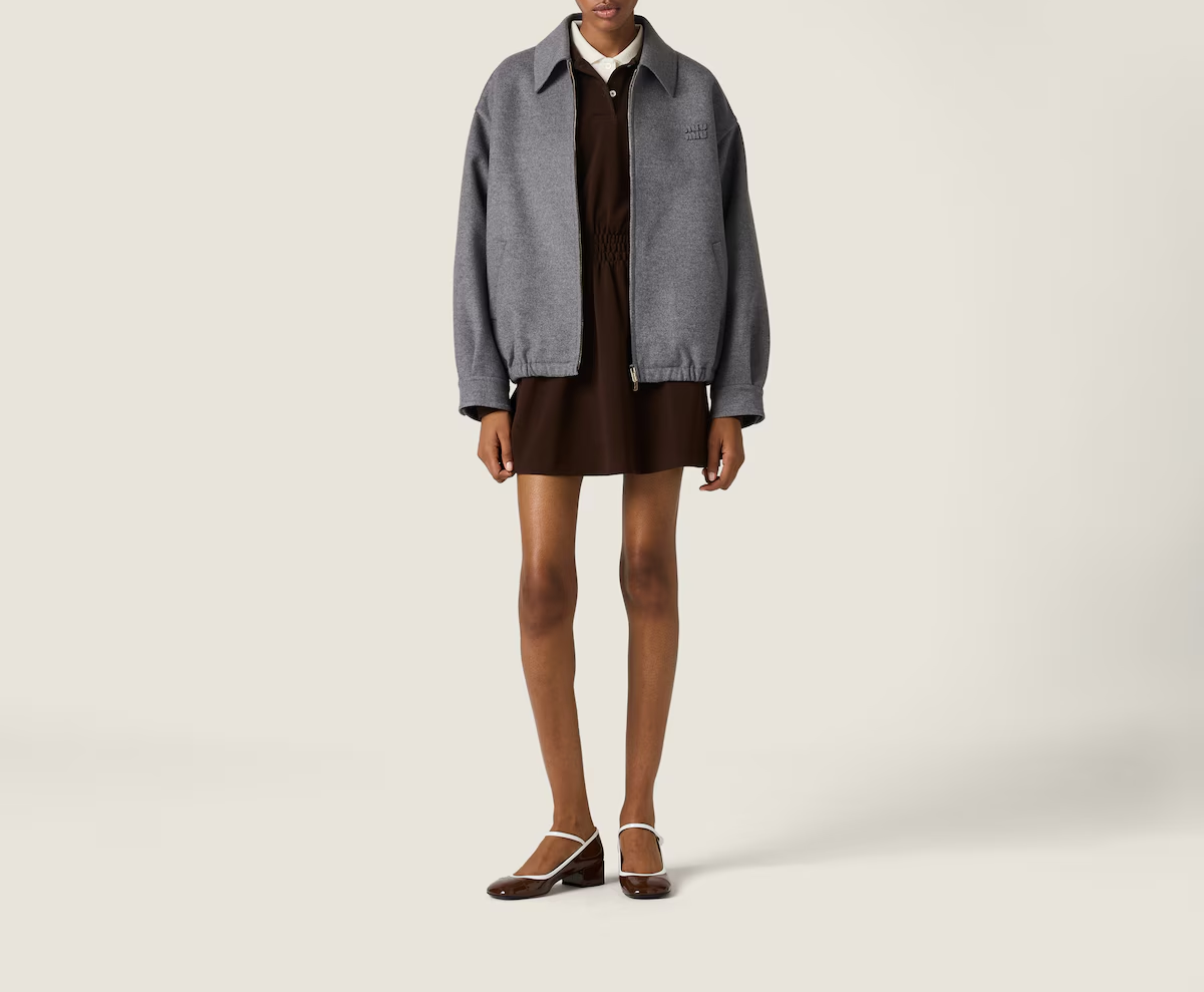 미우미우 더블 캐시미어 블루종 자켓