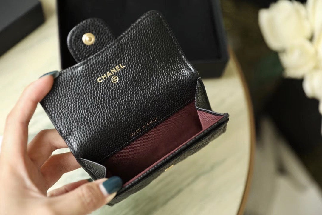 해외재고) 샤넬 클래식 플랩 카드지갑 금장 캐비어 (수량:2개)