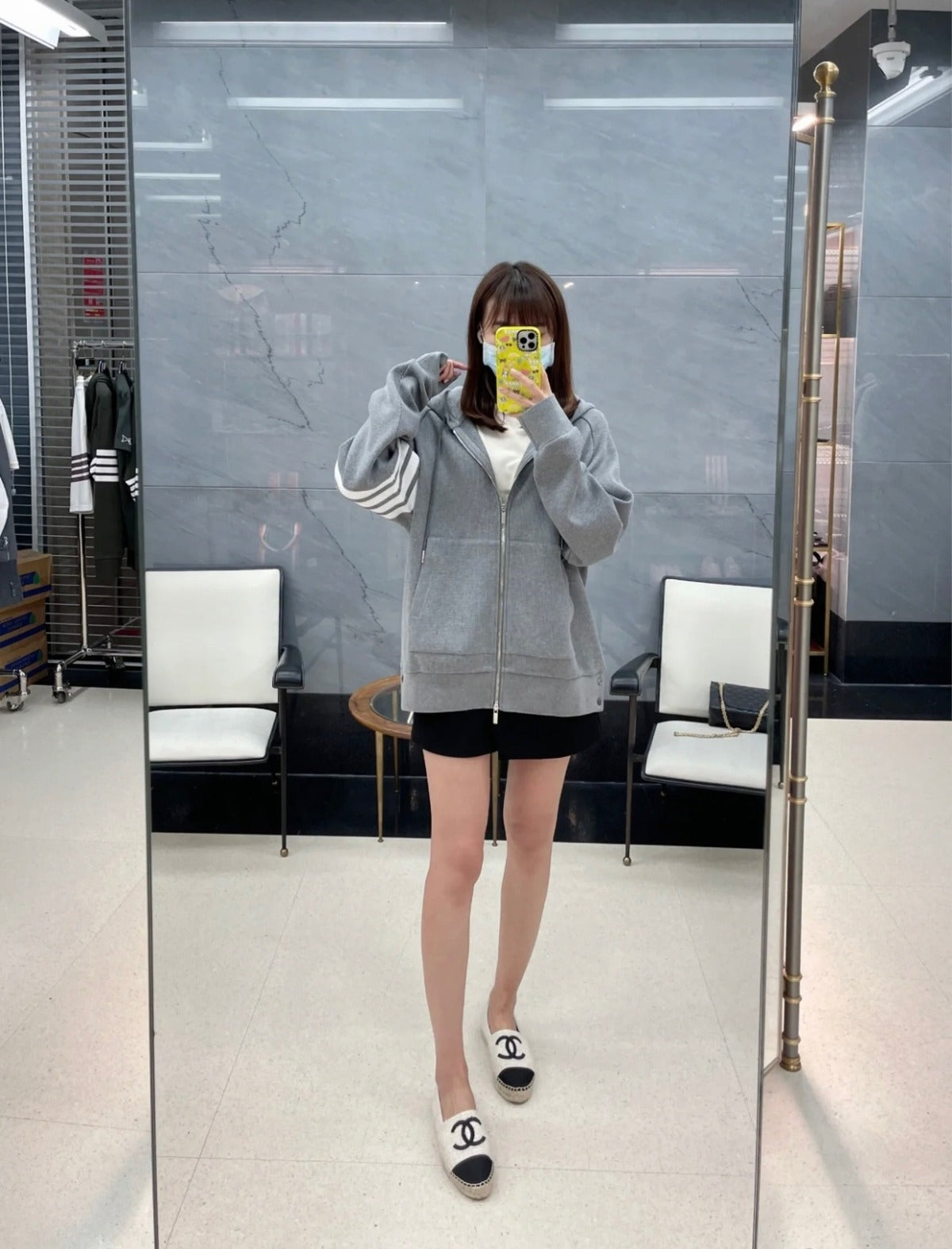 톰브라운 와플 후드집업