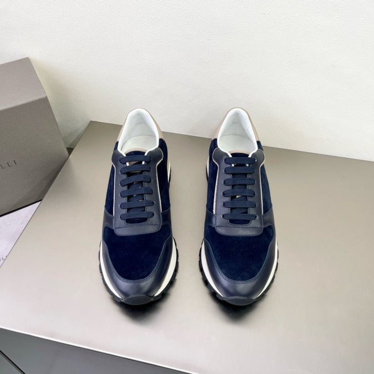 브루넬로 쿠치넬리 스웨이드 스니커즈 네이비