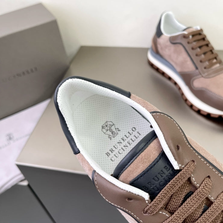 브루넬로 쿠치넬리 스웨이드 스니커즈 브라운