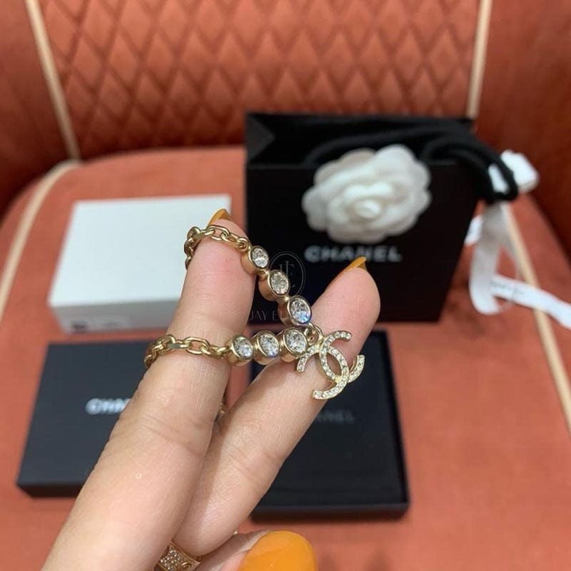 샤넬 CC 로고 크리스탈 목걸이