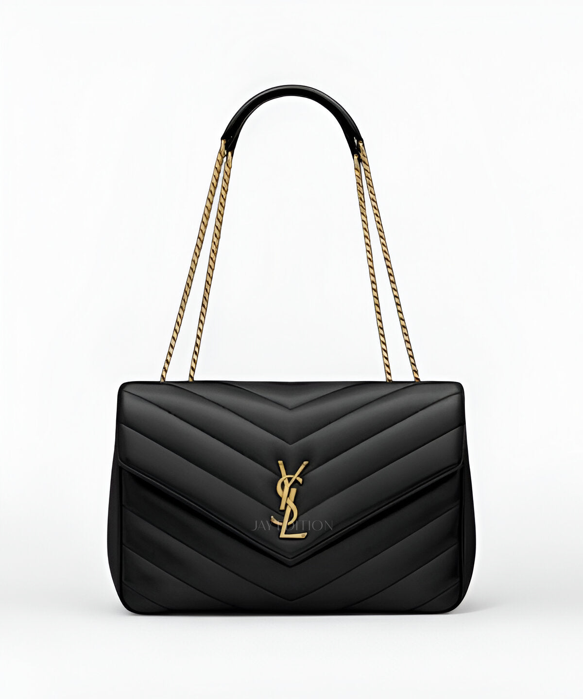 생로랑 루루 마틀라세 램스킨 라지 블랙 퀼팅 램스킨 YSL 로고 플랩 클로저 체인 스트랩 넉넉한 수납의 고급스러운 숄더백