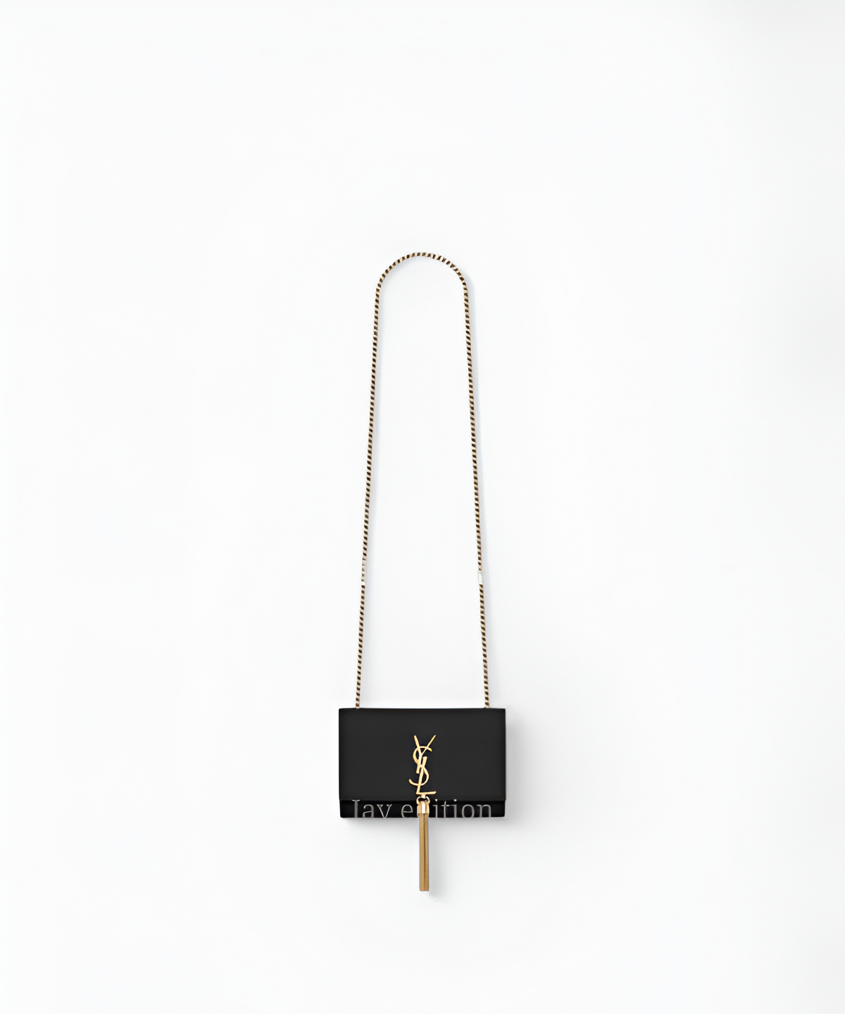 생로랑 케이트 테슬 체인백 스몰 YSL 로고 블랙 가죽 골드 테슬 체인 디자인