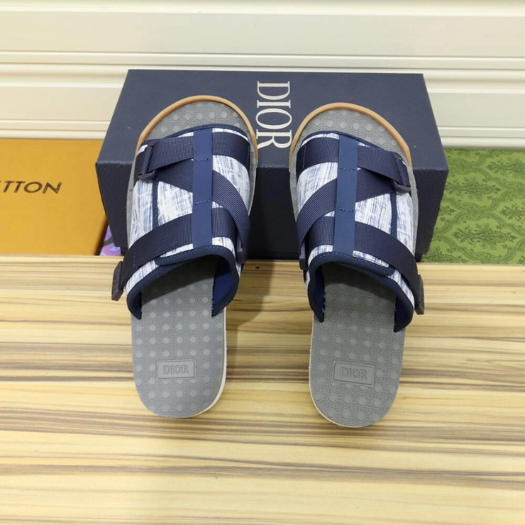 디올 알파 샌들 오블리크 자카드