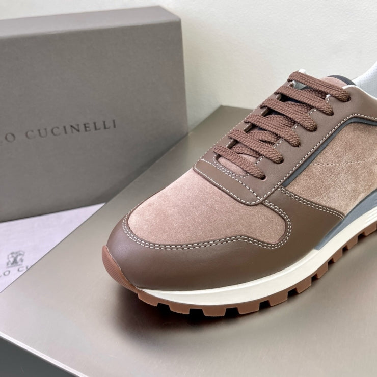 브루넬로 쿠치넬리 스웨이드 스니커즈 브라운