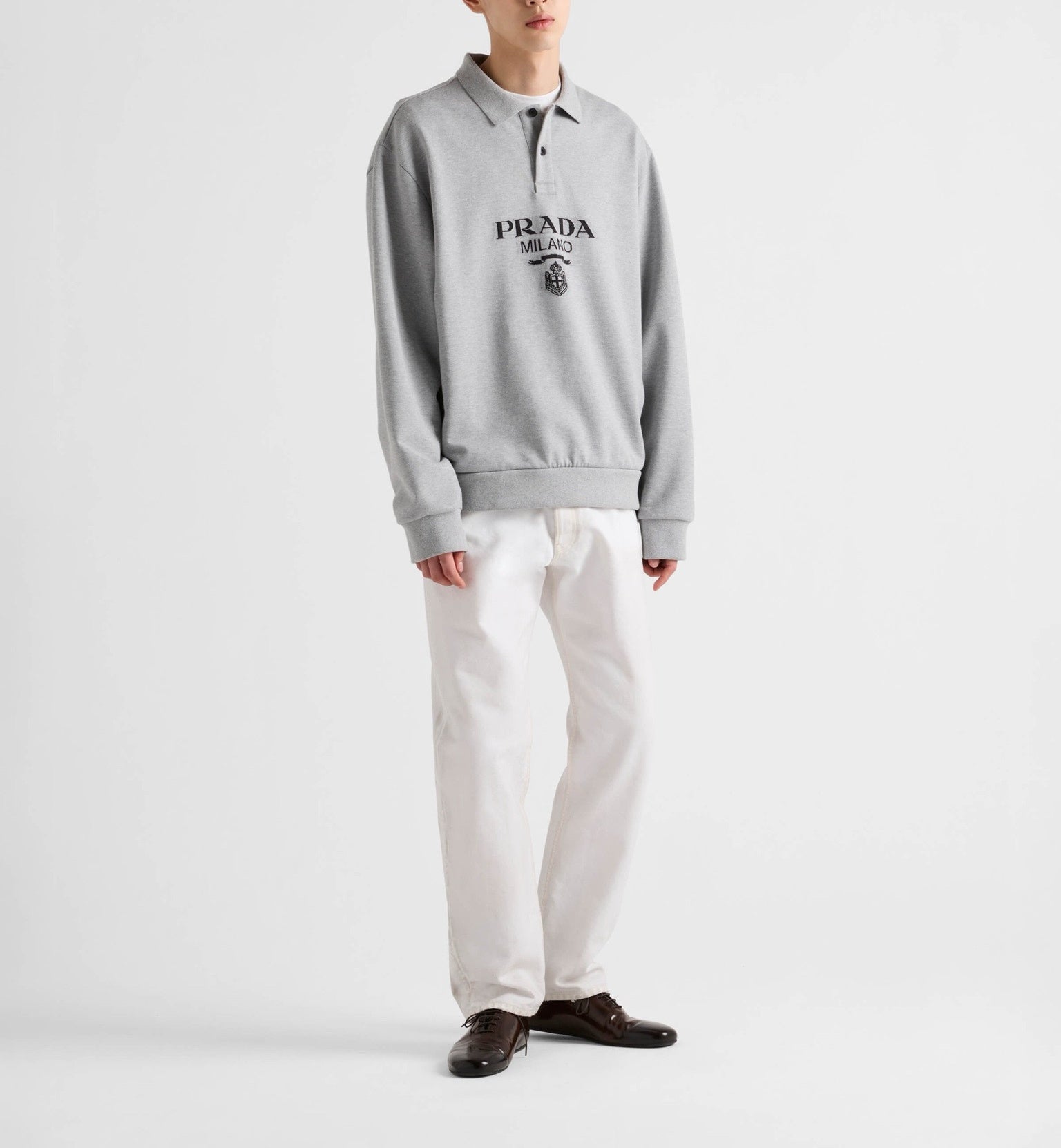 프라다 캐시미어 폴로 셔츠 알비노