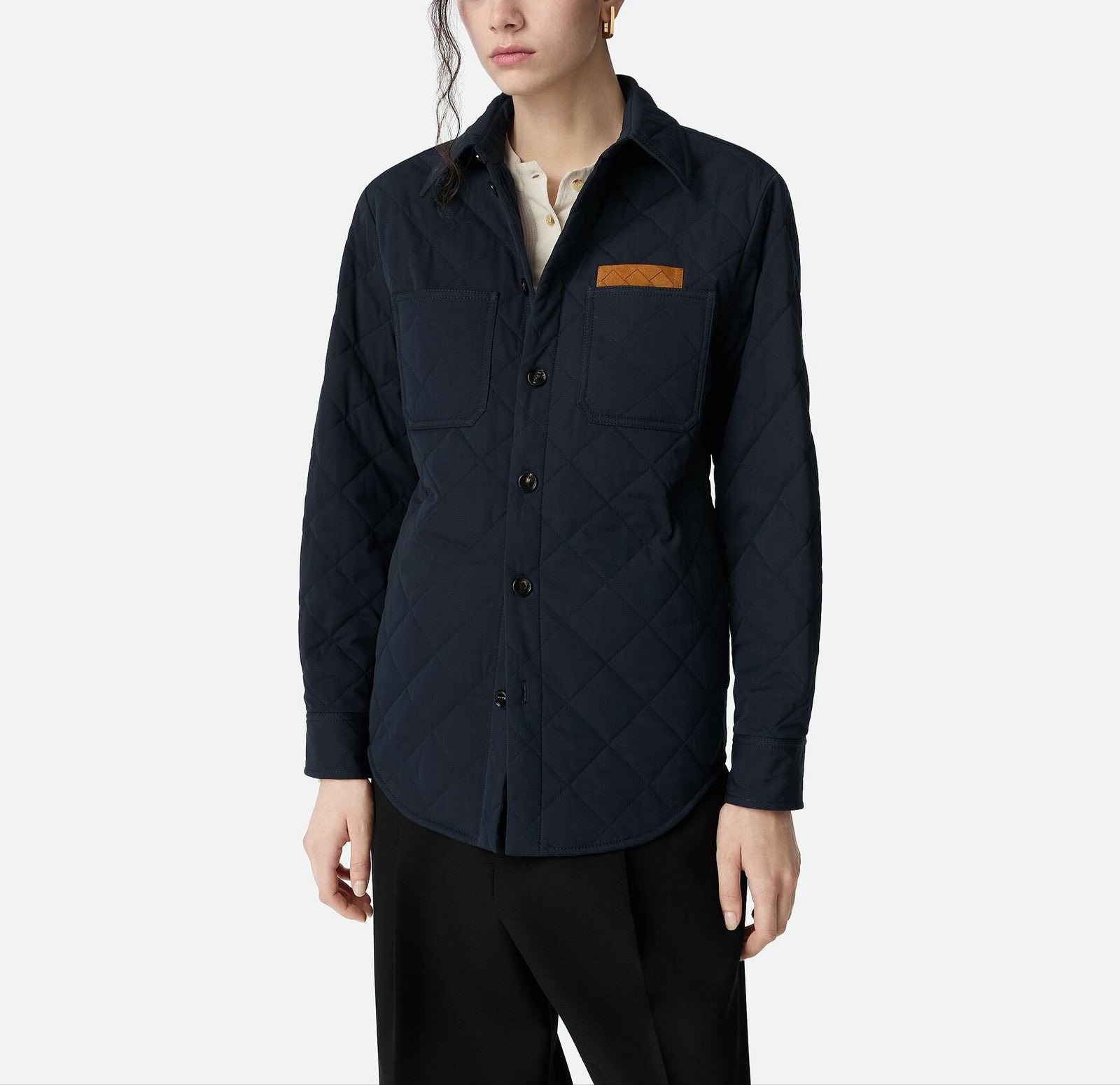 보테가 베네타 퀄팅 코튼 오버셔츠