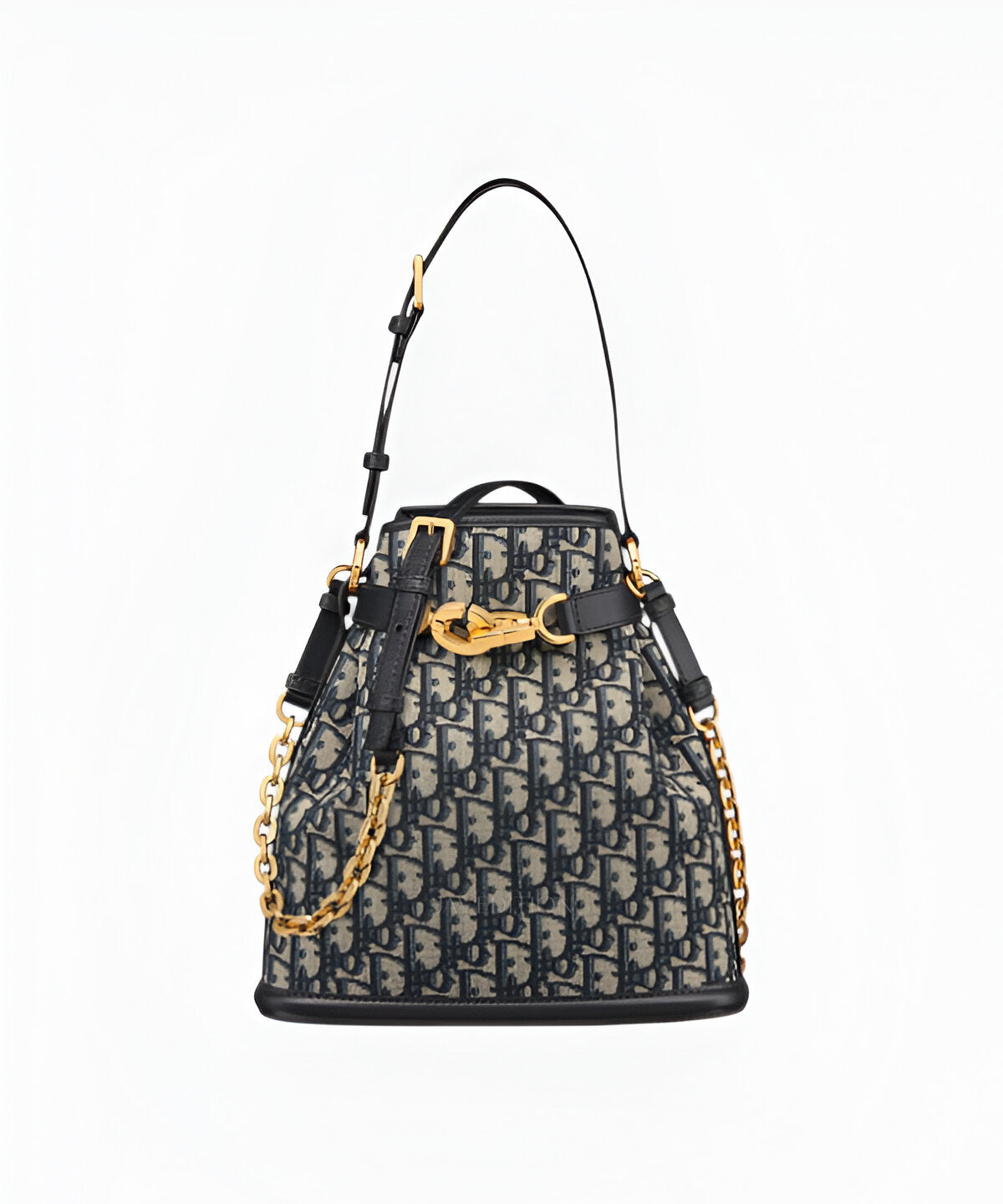 디올 C’est 오블리크 버킷백 미디움 디올 오블리크 자카드 CD 로크 체인 스트랩 버킷 백