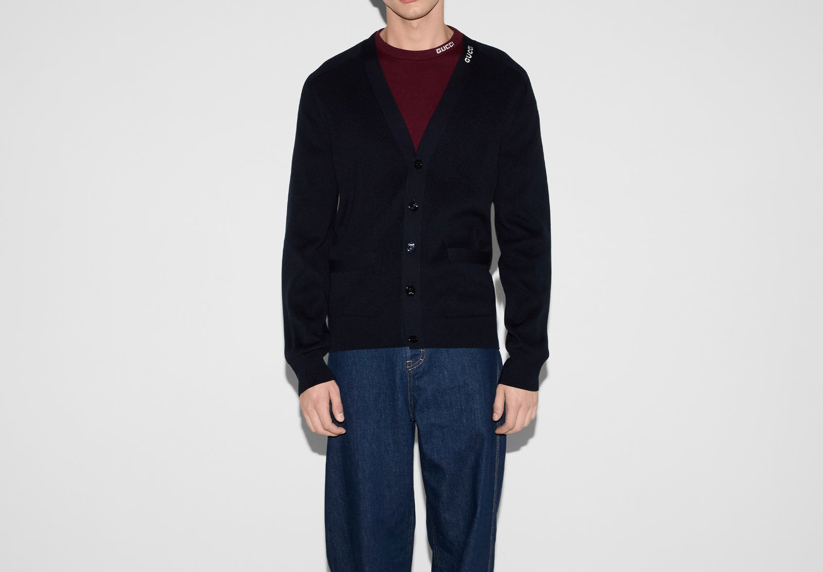 구찌 인타르시아 실크 코튼 니트 가디건