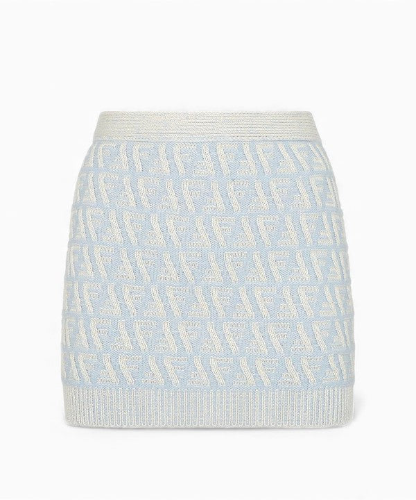 펜디 라이트 블루 FF 캐시미어 울 카디건 셋업