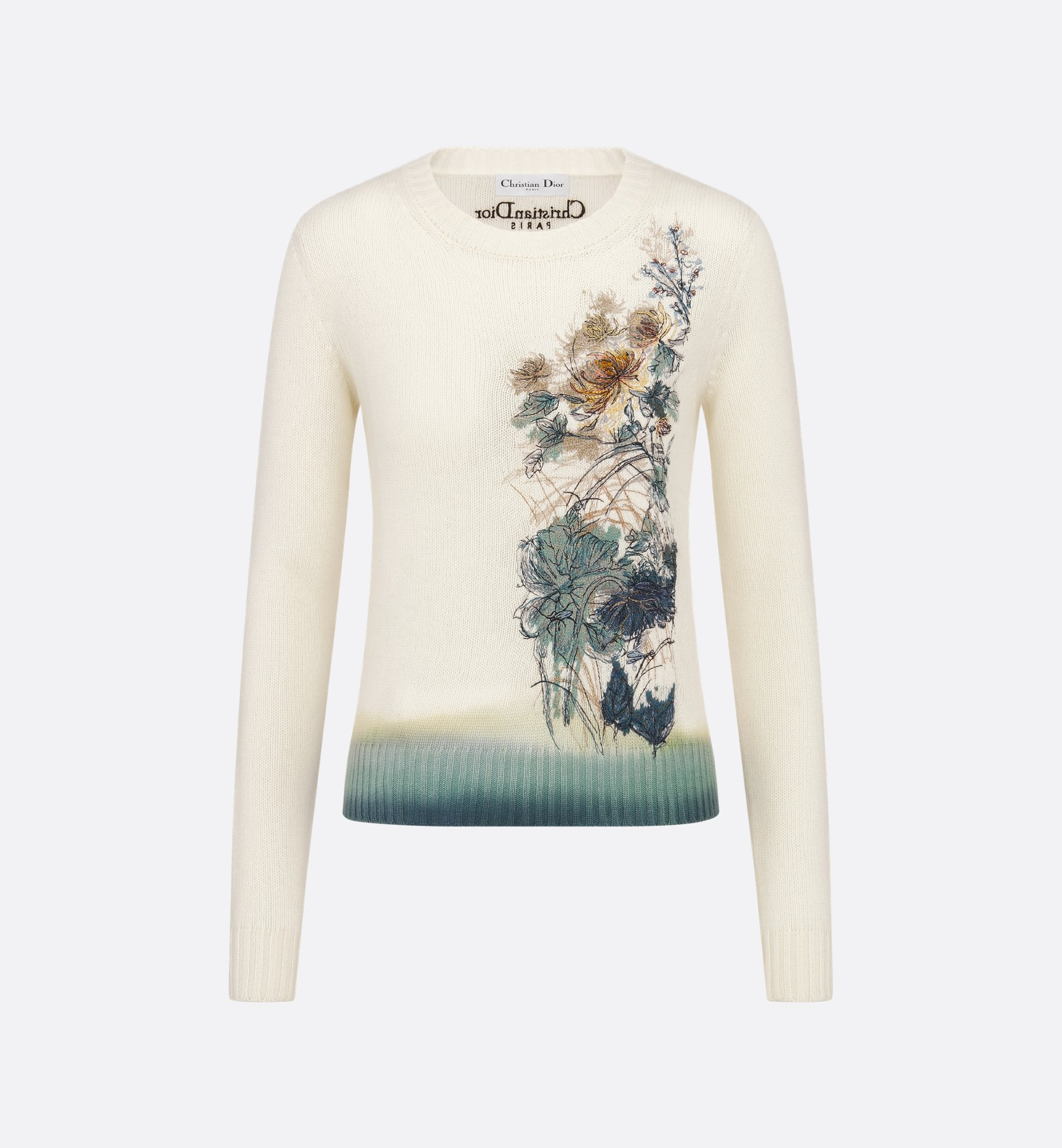 디올 Fall Flower 모티브 자수 스웨터