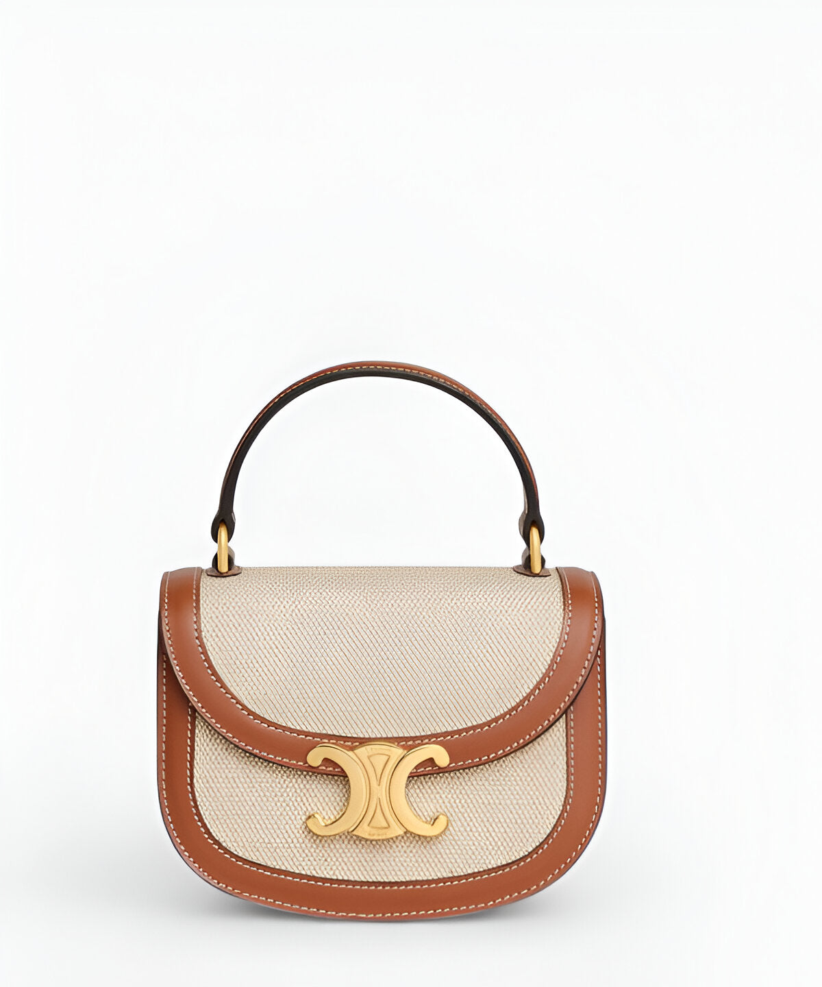 셀린느 미니 베사체 토트백 텍스타일 텍스타일 소재 가죽 트리밍 미니백