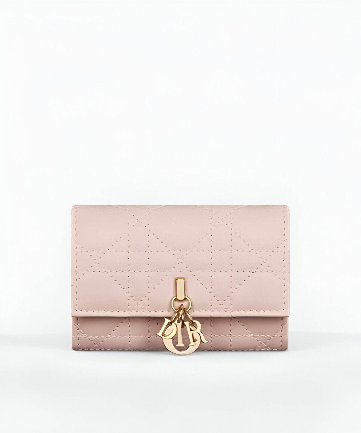 디올 글리신 지갑 CD 로고와 고급 가죽 소재 디테일