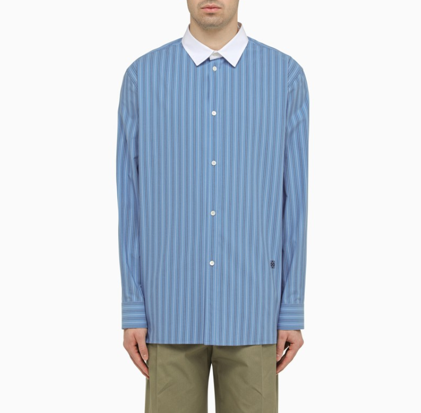 로에베 스트라이프 코튼 셔츠