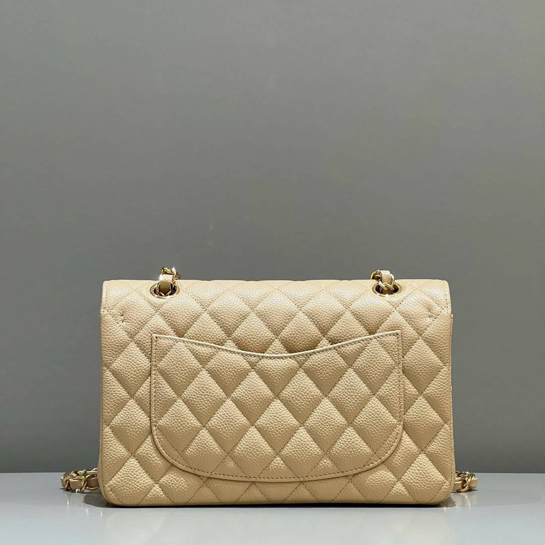샤넬 클래식 플랩백 스몰 캐비어 (베이지)