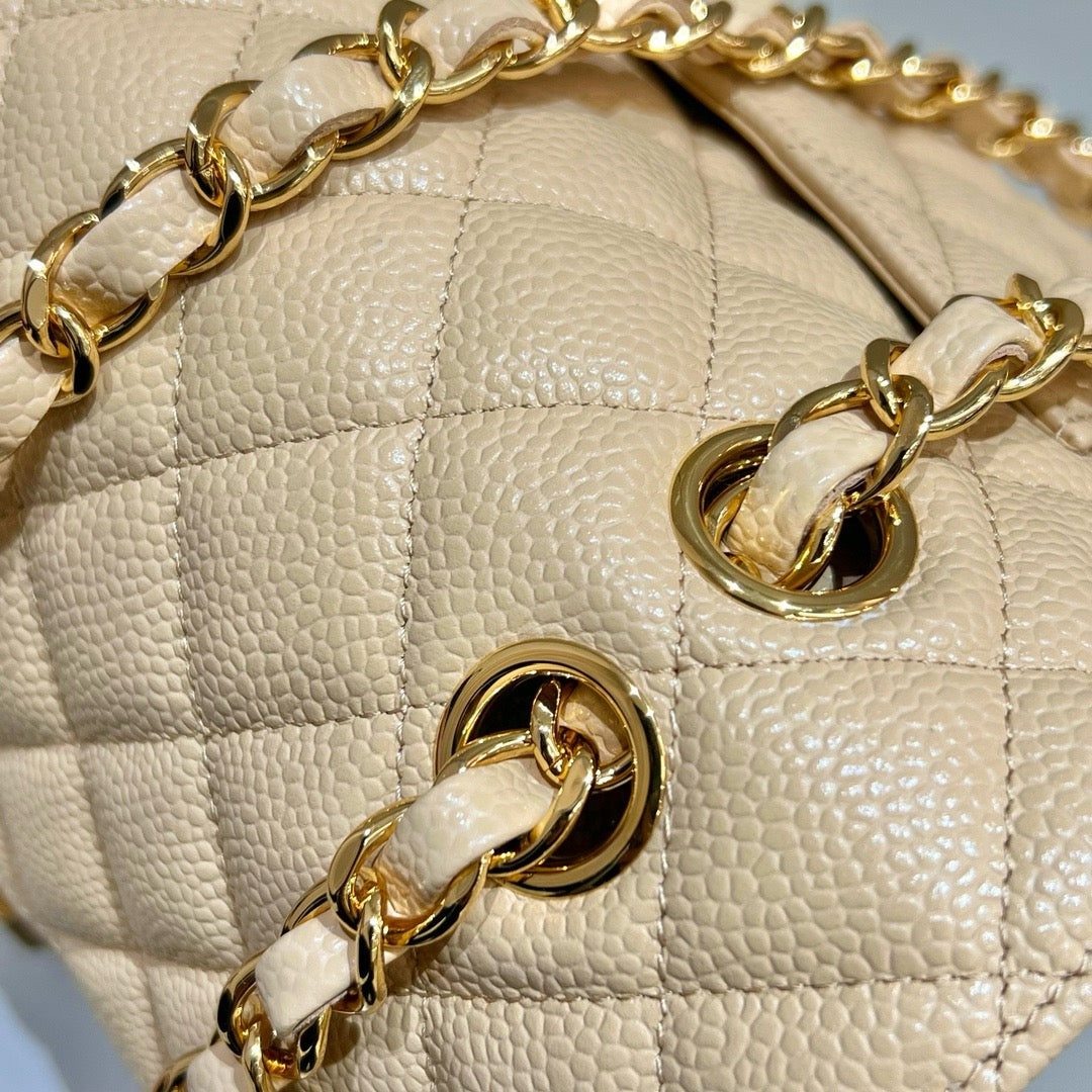 샤넬 클래식 플랩백 스몰 캐비어 (베이지)