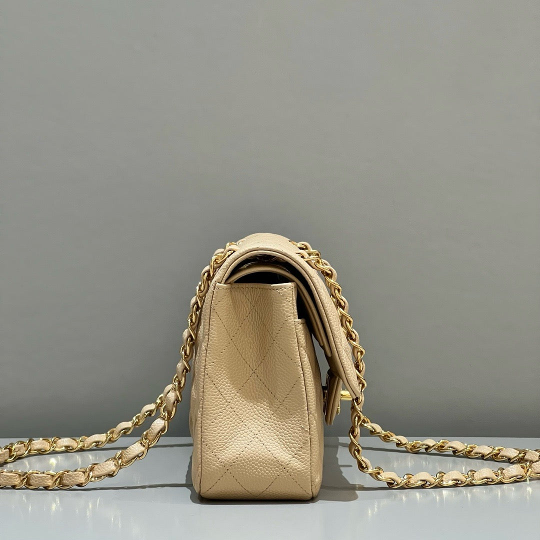 샤넬 클래식 플랩백 스몰 캐비어 (베이지)