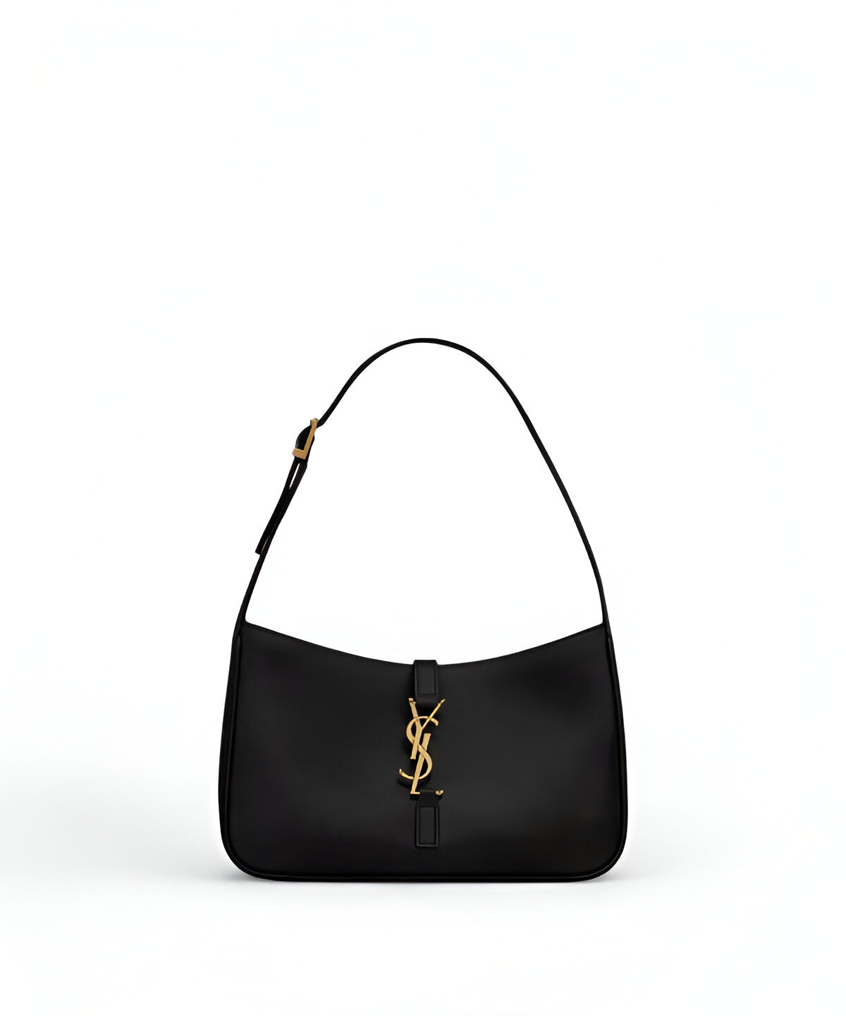 생로랑 LE 5À7 호보 숄더백 스무스 레더 YSL 로고 장식 미니멀 디자인