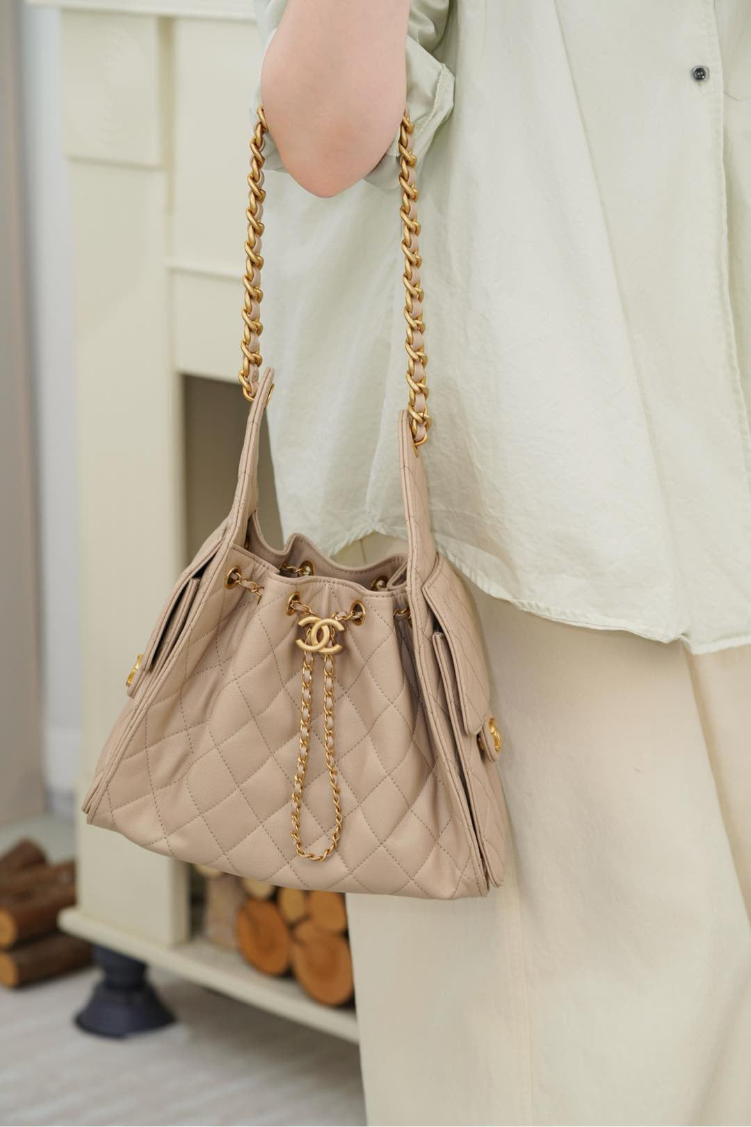 샤넬 25백 스몰 (베이지)