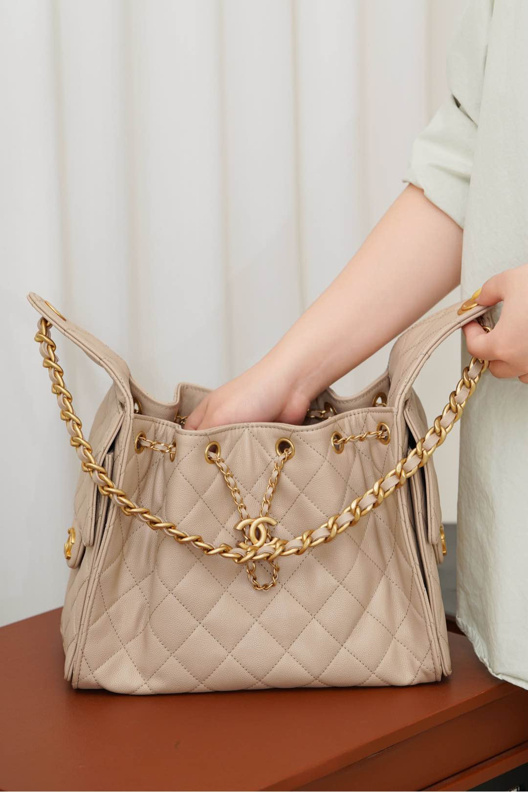 샤넬 25백 스몰 (베이지)