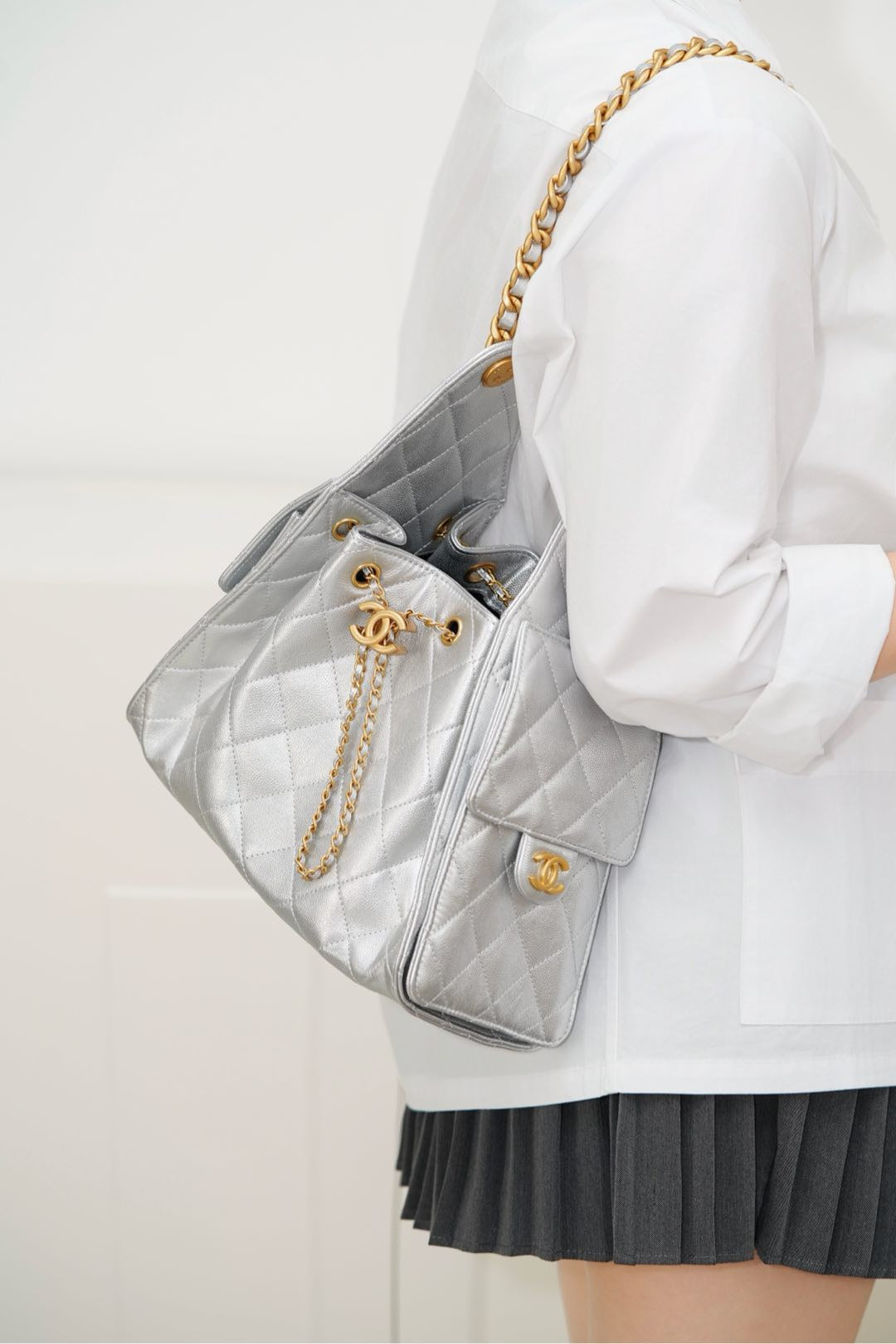 샤넬 25백 스몰 (실버)