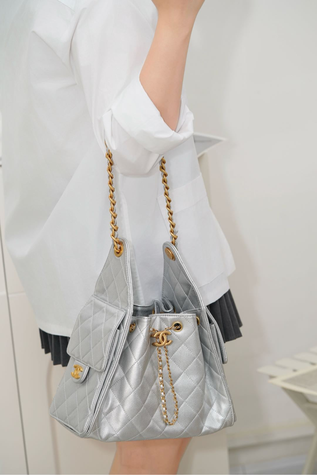 샤넬 25백 스몰 (실버)