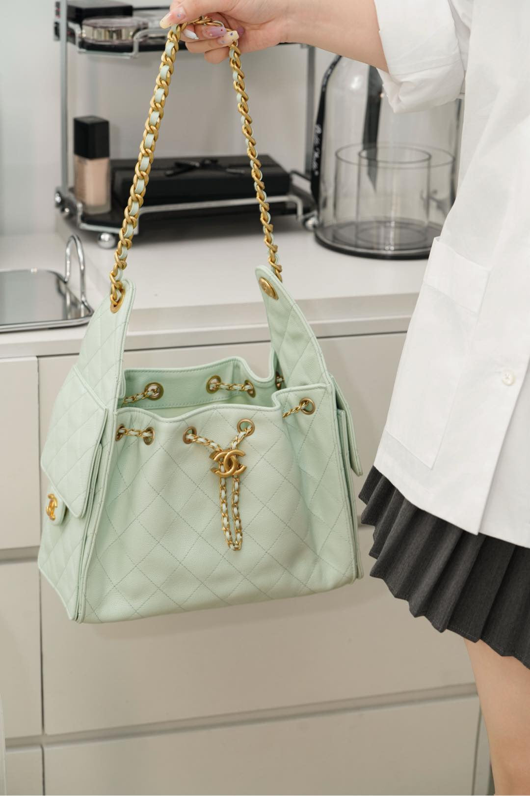 샤넬 25백 스몰 (라이트 그린)