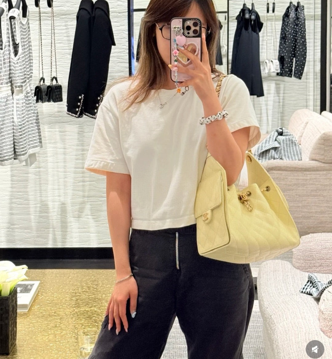 샤넬 25백 스몰 (라이트 옐로우)