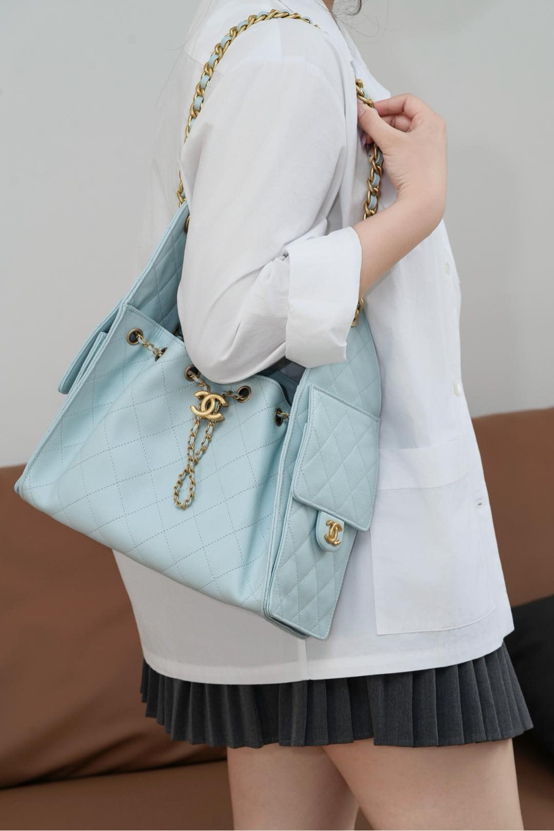 샤넬 25백 스몰 (라이트블루)