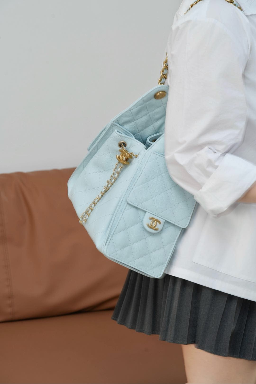 샤넬 25백 스몰 (라이트블루)