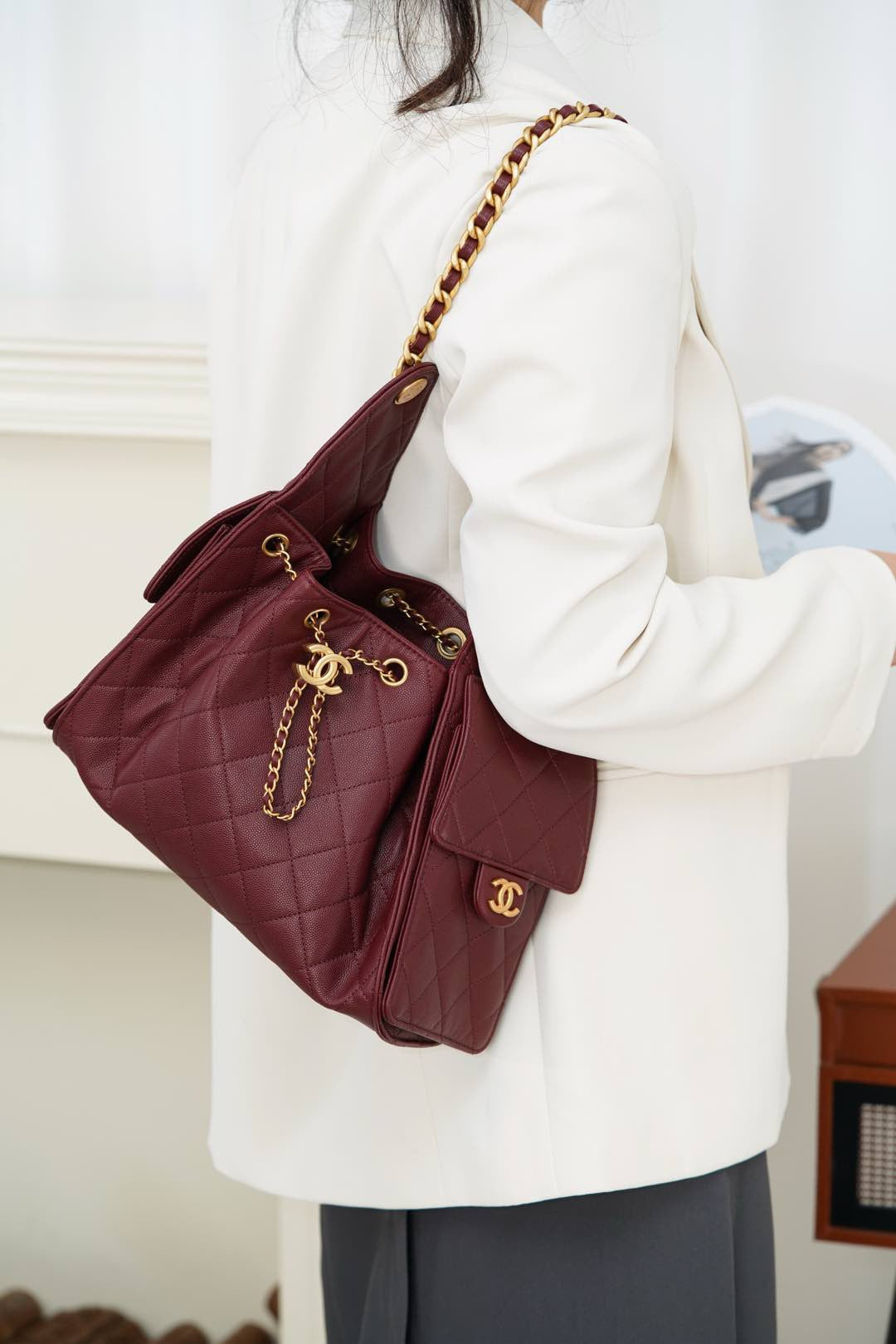 샤넬 25백 스몰 (버건디)