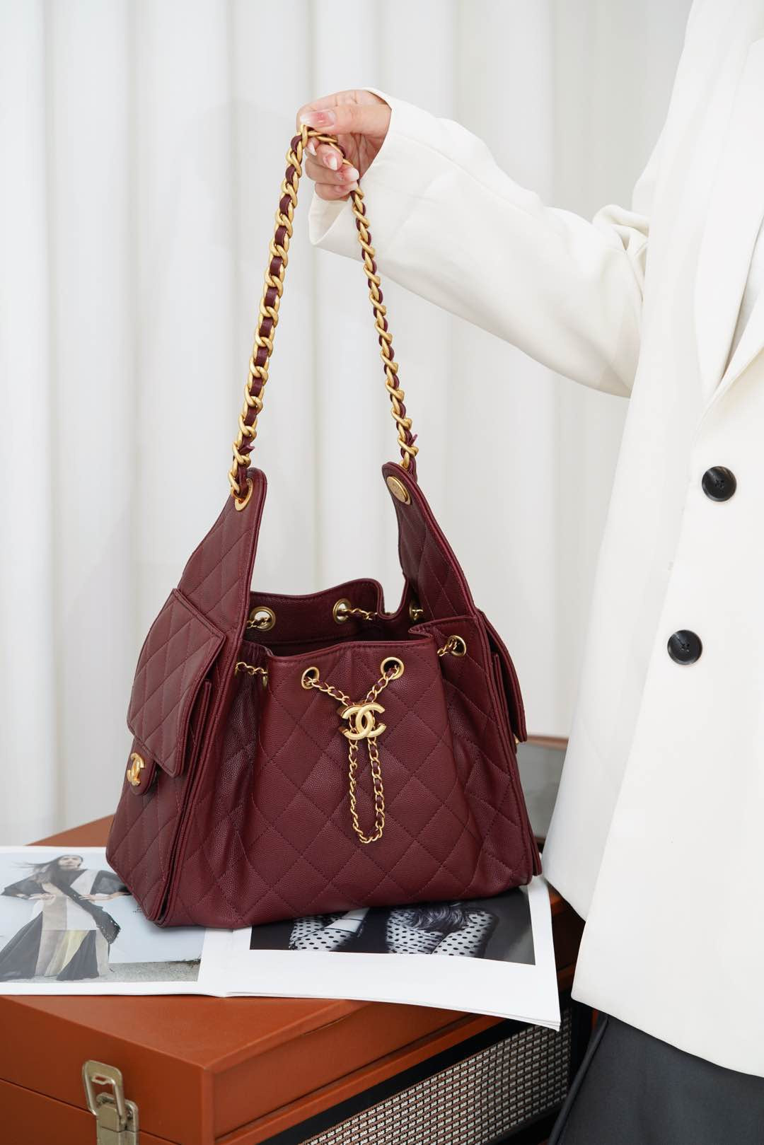 샤넬 25백 스몰 (버건디)