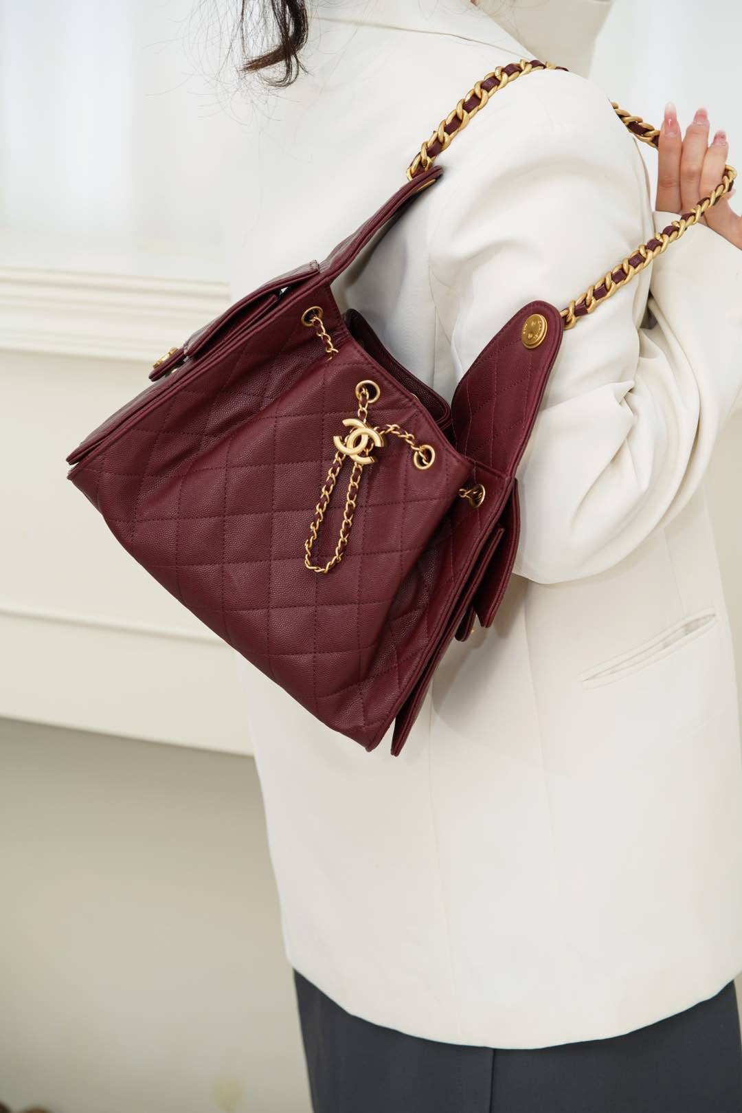 샤넬 25백 스몰 (버건디)