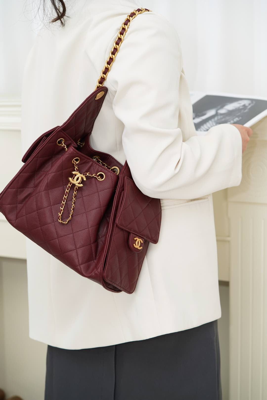 샤넬 25백 스몰 (버건디)