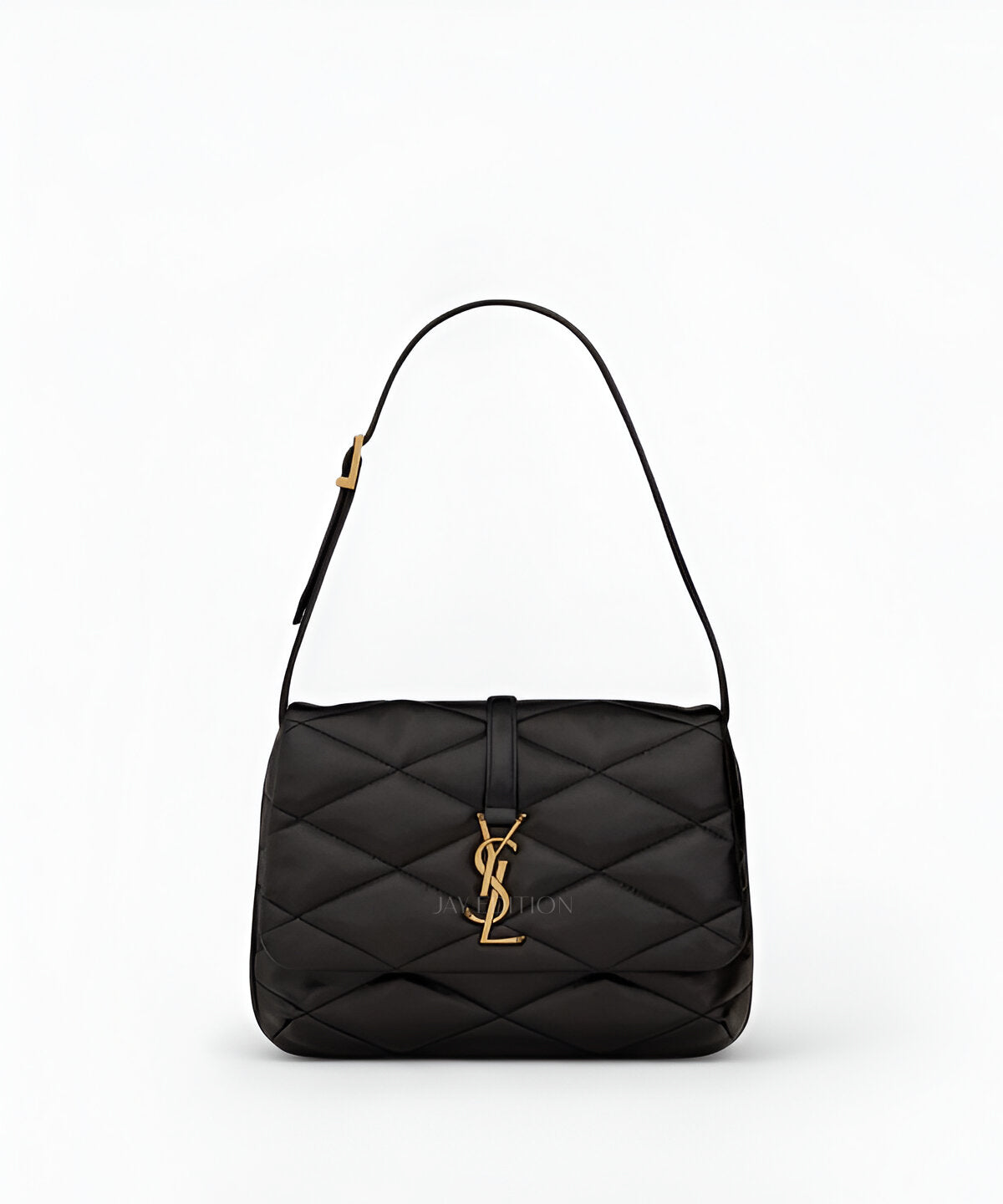 생로랑 LE 57 숄더백 퀼티드 램스킨 블랙 퀼팅 램스킨 가죽 곡선형 실루엣 YSL 로고 체인 스트랩 플랩 클로저
