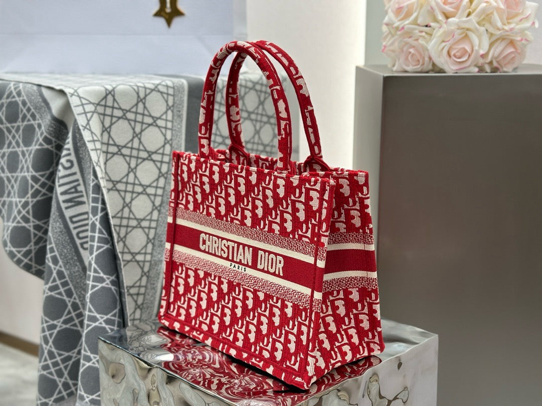 디올 오블리크 자수 북 토트백 스몰