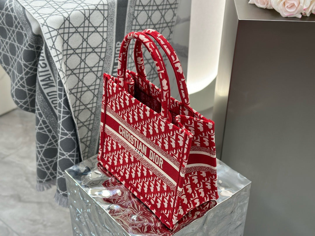 디올 오블리크 자수 북 토트백 스몰